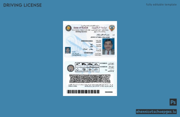Beispiel für einen kuwaitischen Führerschein